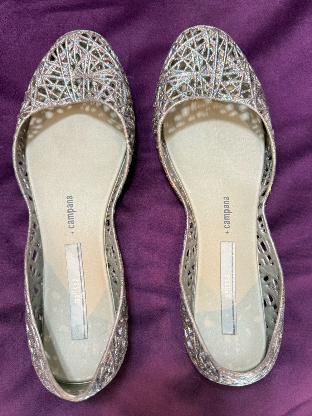 Melissa Jelly Ballet Flats - Silver